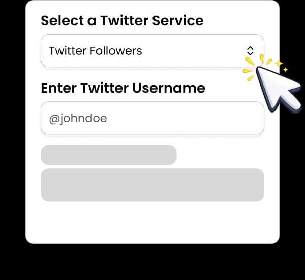 Select your service type and enter your username